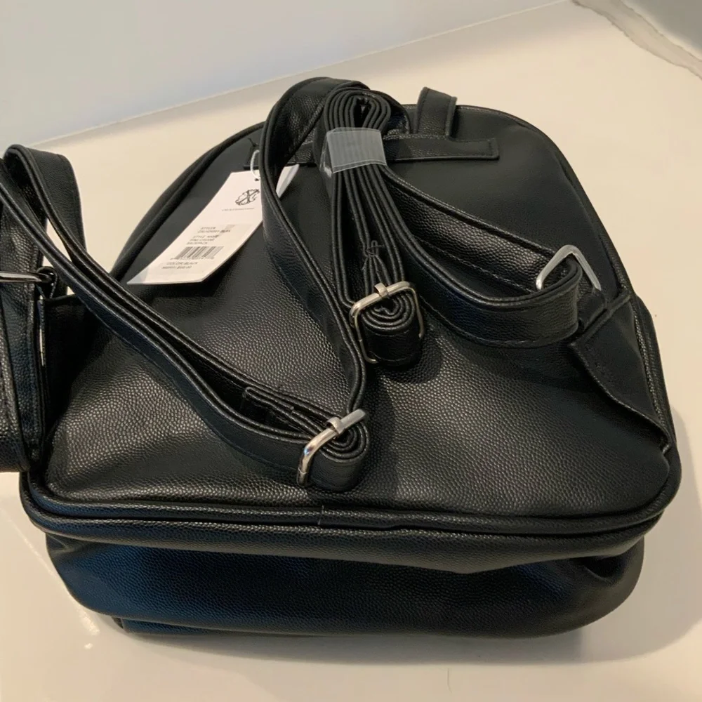 CXL by Christian Lacroix Backpack Black Pine‎ Caviar Faux Leather CXLH24981-BLAK